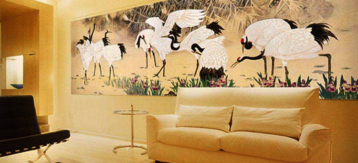 公司背景墻手繪