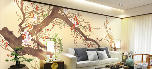 沙發(fā)背景墻手繪